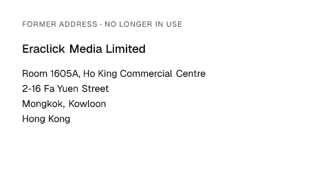 Former Hong Kong address — no longer in use (image)